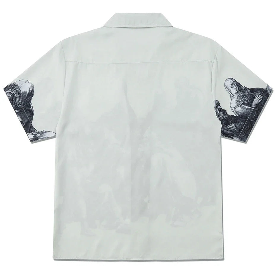 Y2K "Knights Realm" Short Sleeve Button Down Shirt