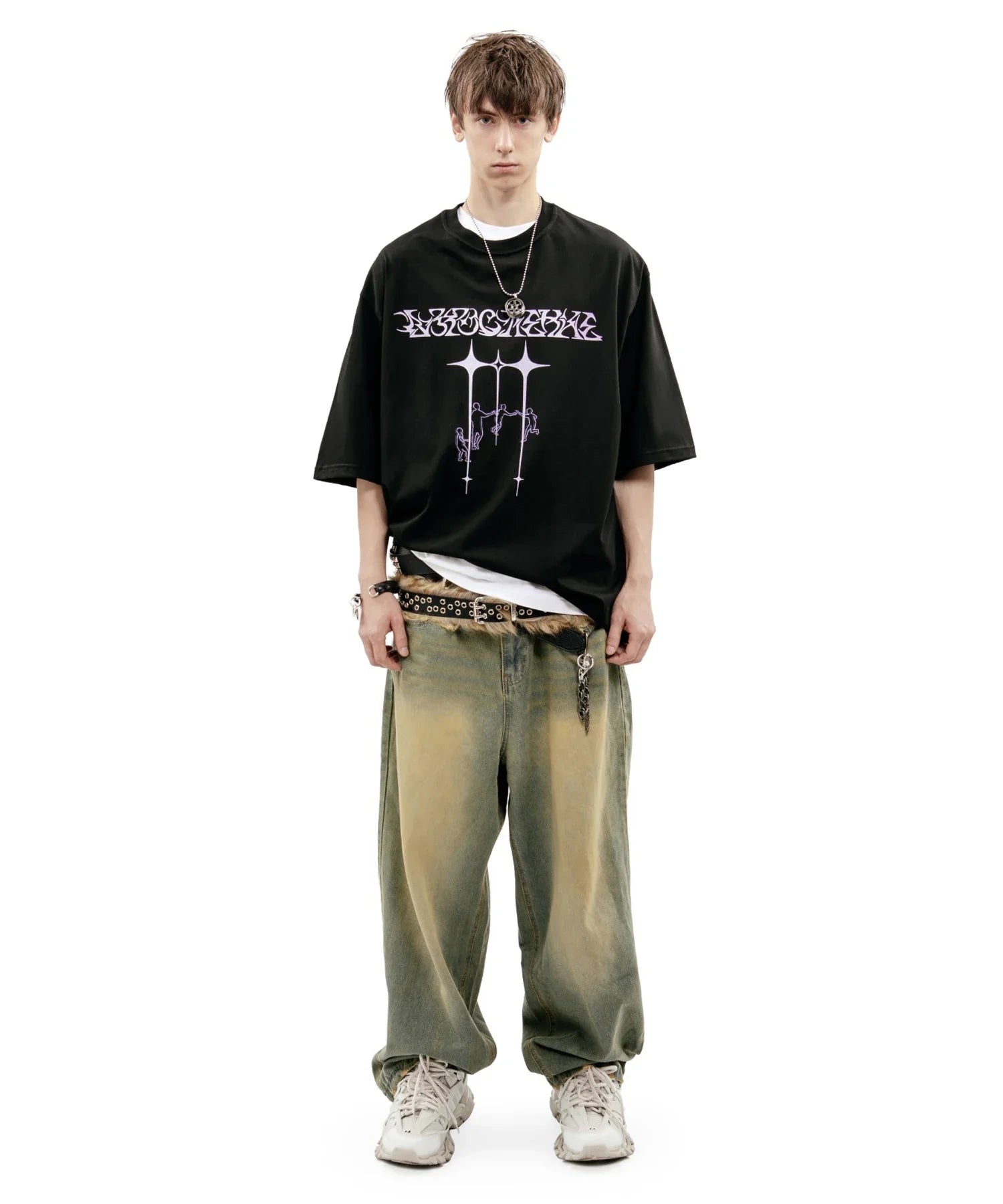Y2K Line Graph Graphic T-Shirt