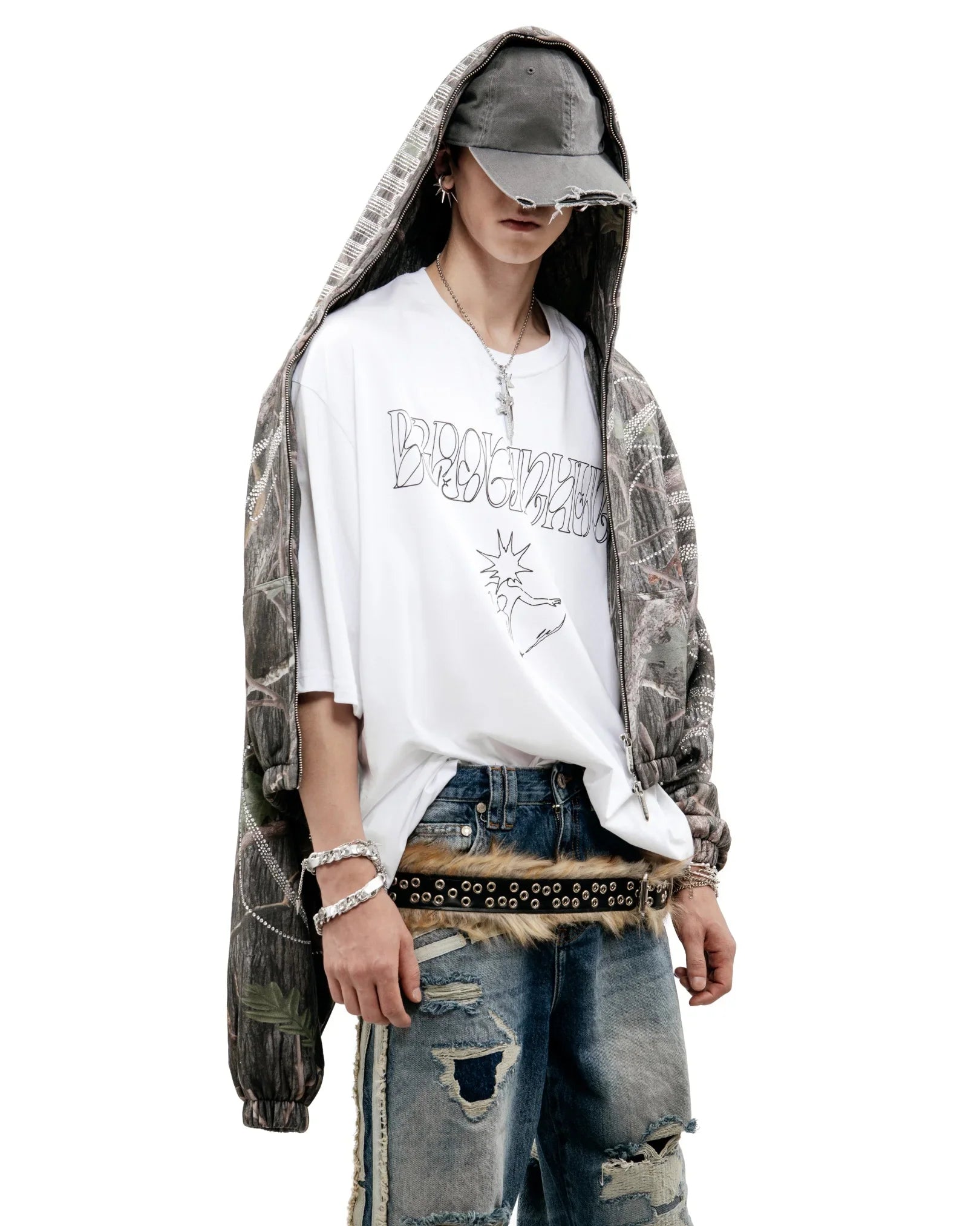 Y2K Line Graph Graphic T-Shirt