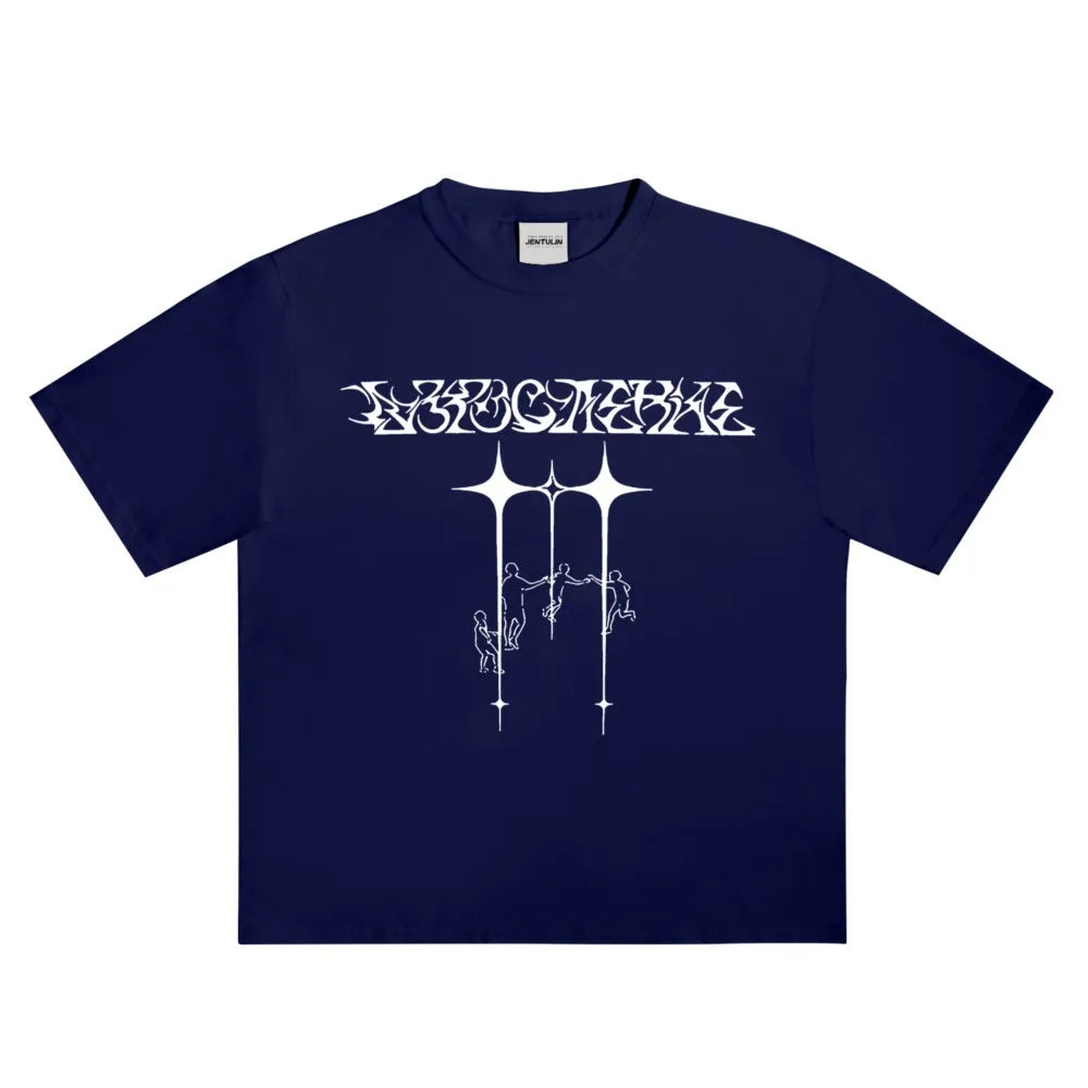 Y2K Line Graph Graphic T-Shirt