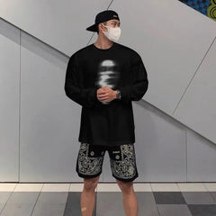 Y2K Long Sleeve Faces Graphic Top T-Shirt