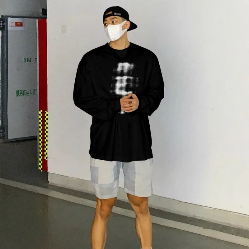 Y2K Long Sleeve Faces Graphic Top T-Shirt