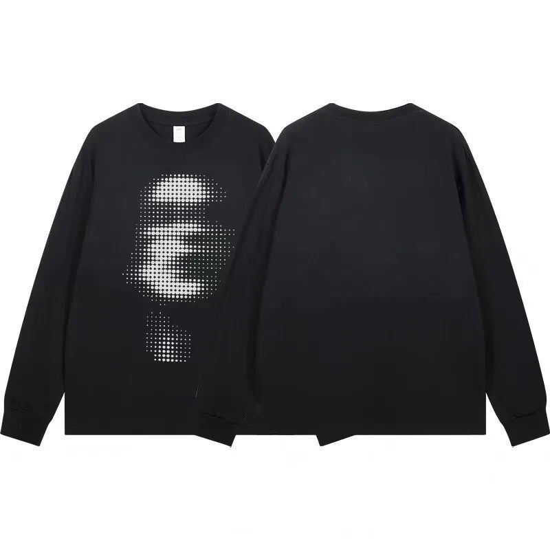 Y2K Long Sleeve Faces Graphic Top T-Shirt