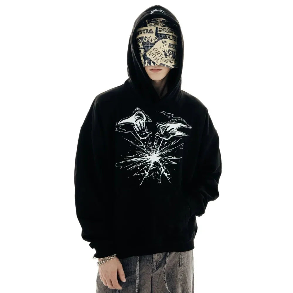 Y2K Omnipotent Power Print Graphic Hoodie