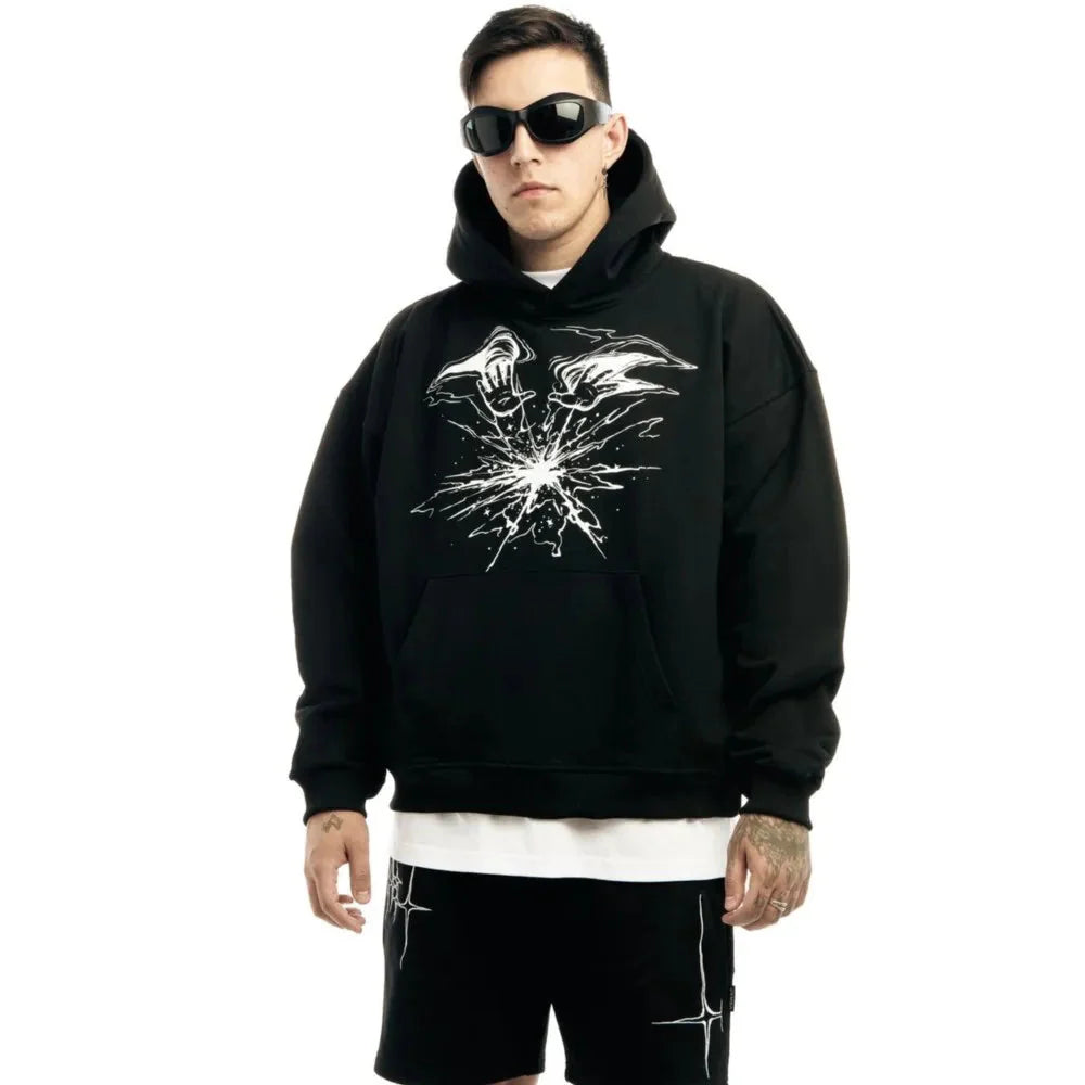 Y2K Omnipotent Power Print Graphic Hoodie