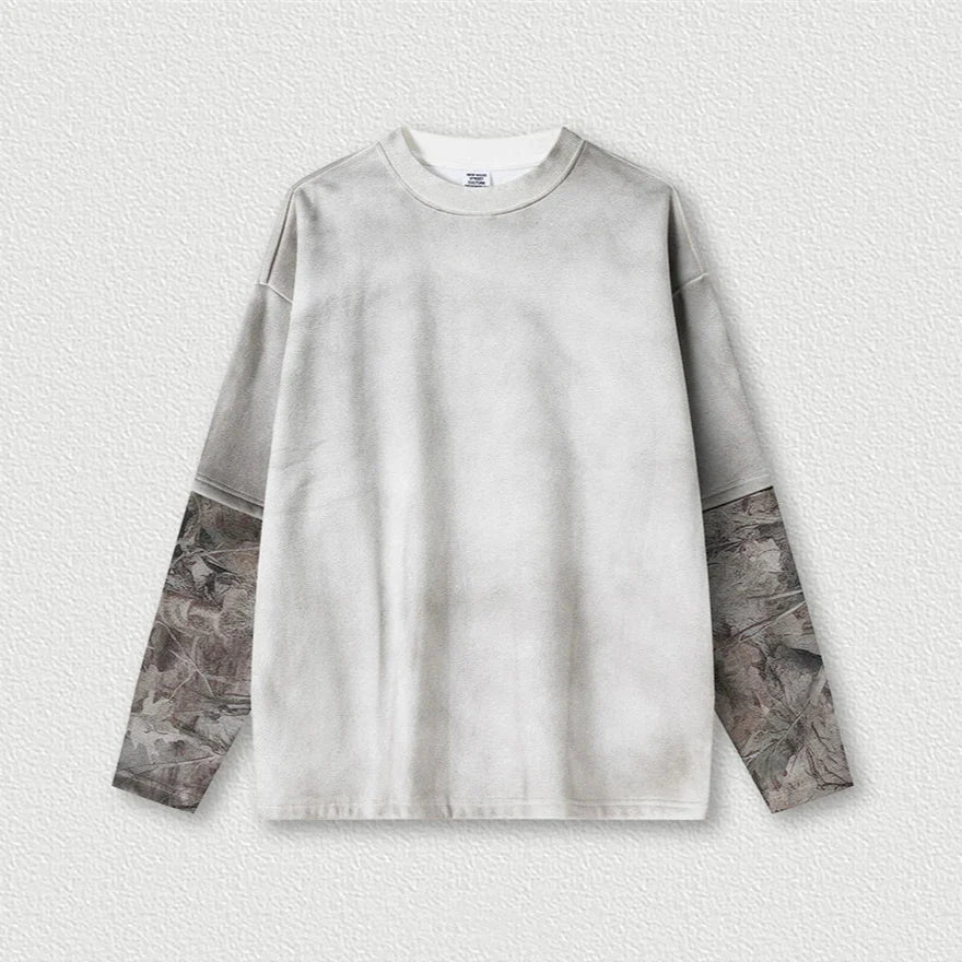 Y2K Origin 340gsm Essentials Desert Camo Mock Long Sleeve T Shirt