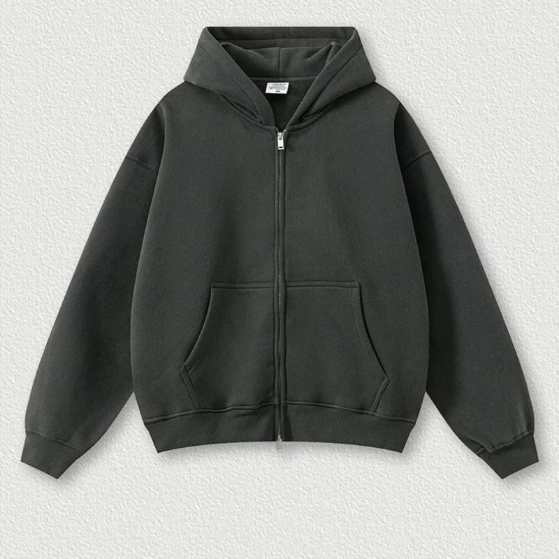 Y2K Origin 345gsm Boxy Fit Zip Up Hoodie