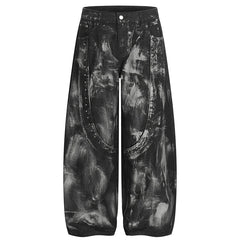 Y2K Rivet Patchwork Painter Baggy Jeans