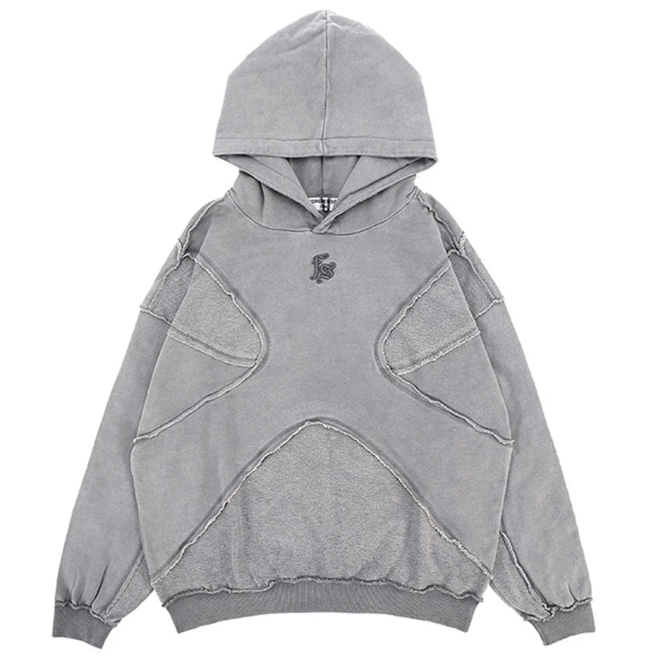 Y2K Rough Cut Segmented Hoodie