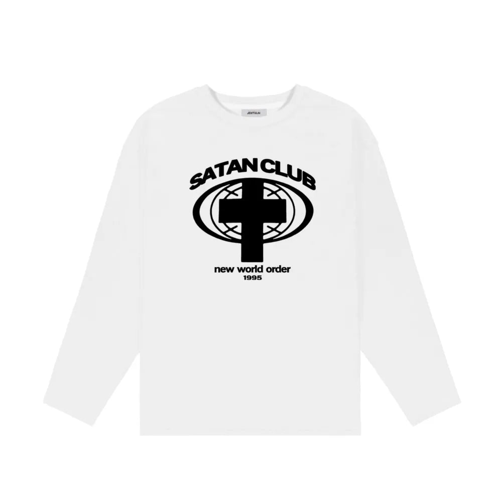 Y2K Satan Club Graphic Long Sleeve Top T-Shirt