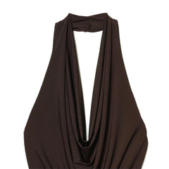 Y2K Sexy Backless Halter Plunge Low Cut Top