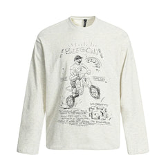 Y2K Sketchbook Bike Graphic Long Sleeve Top