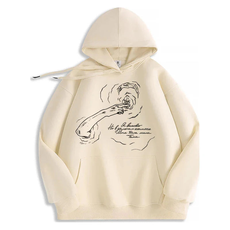 Y2K Smoking Portrait Graphic Hoodie