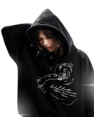 Y2K Smoking Portrait Graphic Hoodie