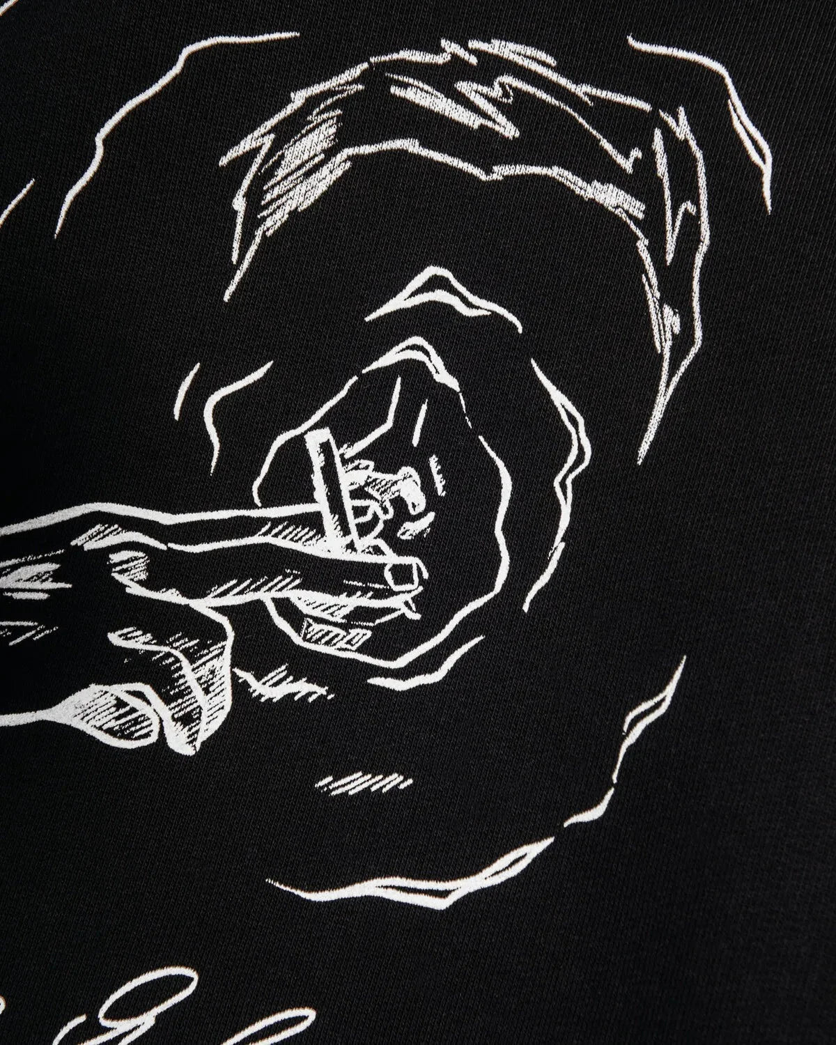 Y2K Smoking Portrait Graphic Hoodie