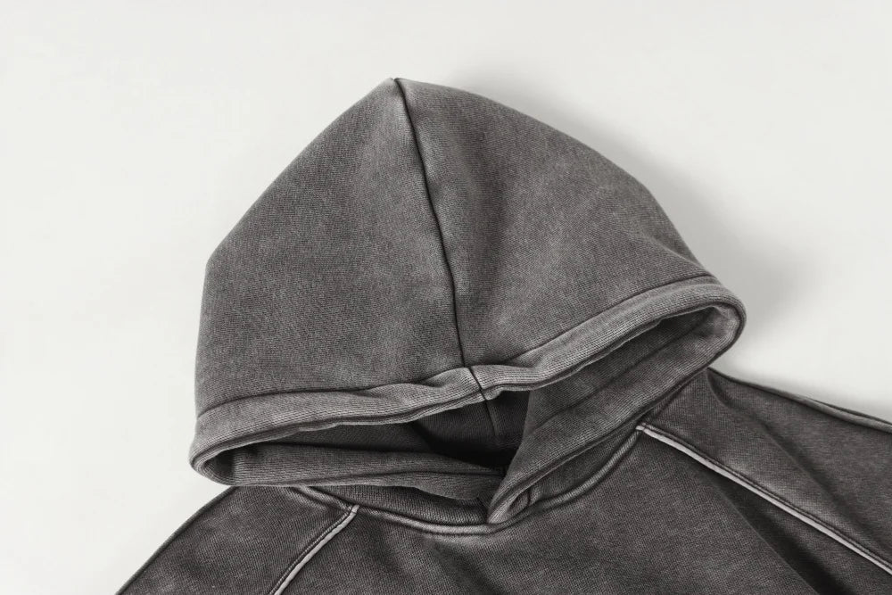 Y2K Spliced Washed Hoodie