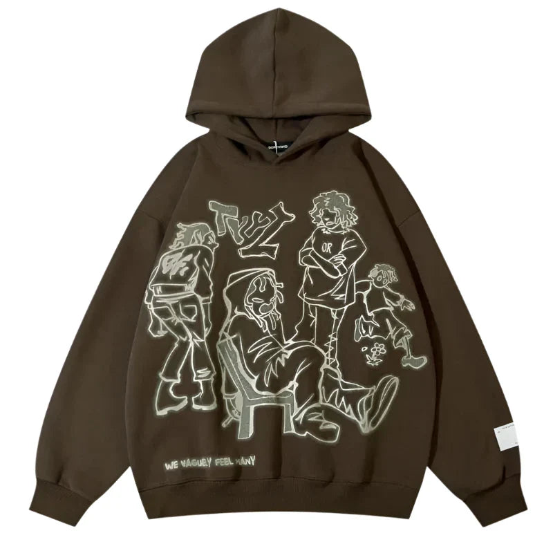 Y2K Streetwear Cartoon Hoodie