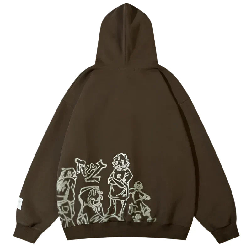 Y2K Streetwear Cartoon Hoodie