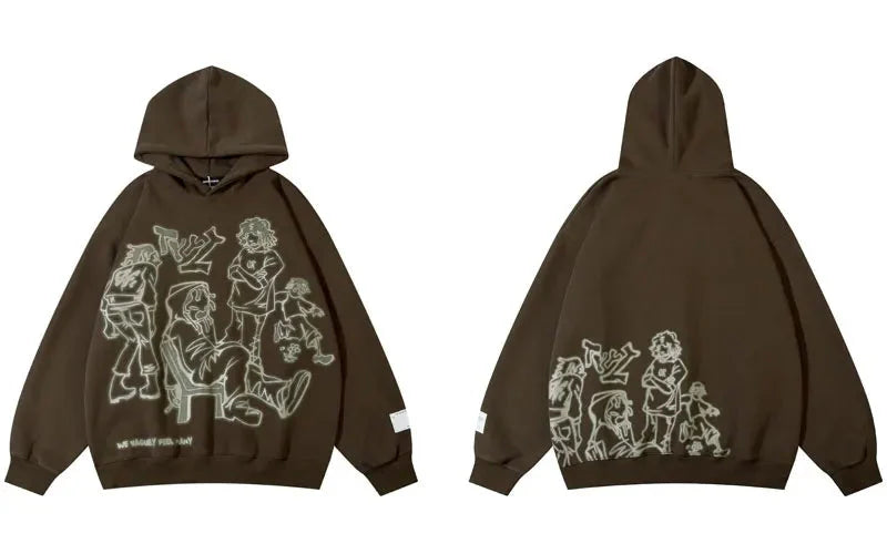 Y2K Streetwear Cartoon Hoodie
