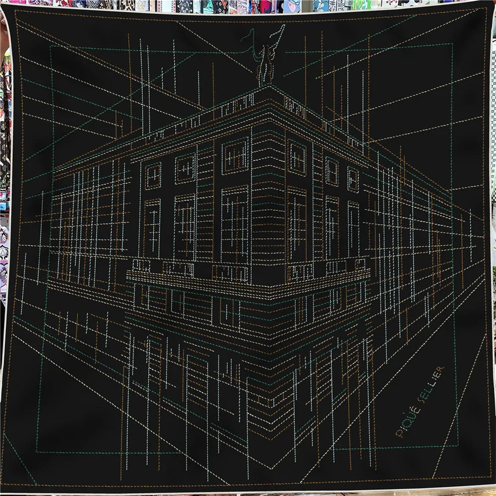 Y2K 'The Blueprint' Silk Cashmere Square Scarf
