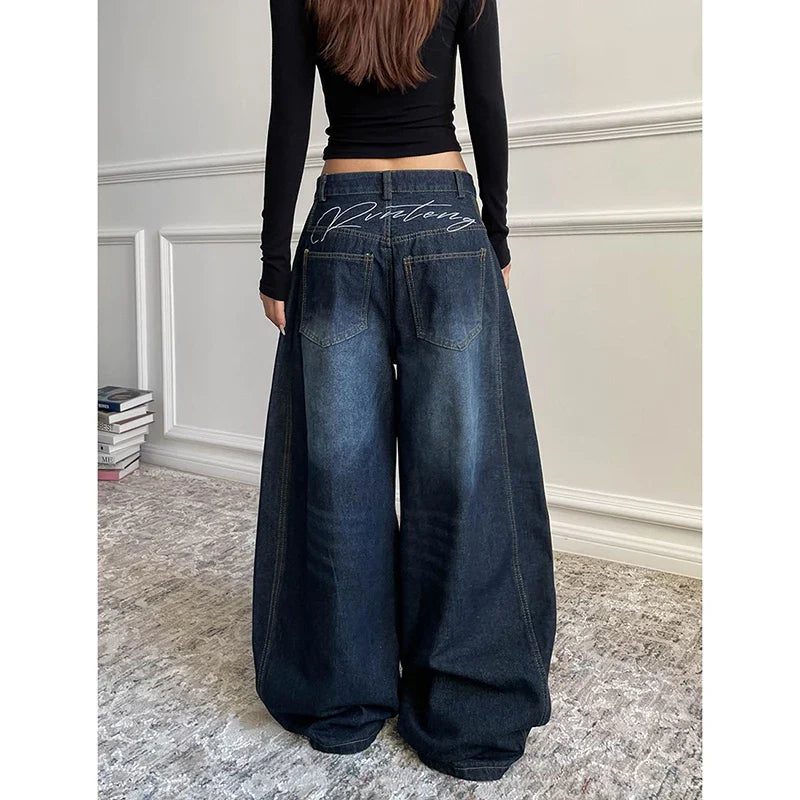 Y2K Wide Leg Baggy Denim Boot Cut Barrel Jeans