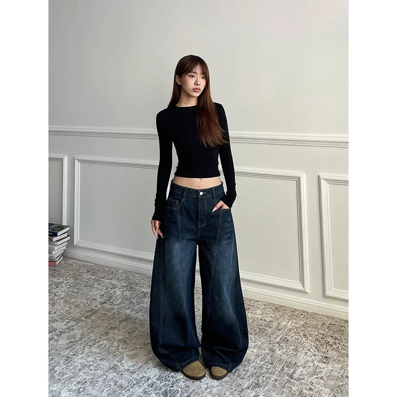 Y2K Wide Leg Baggy Denim Boot Cut Barrel Jeans