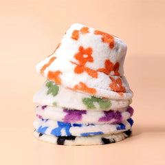 Y2K fluffy Cow Print Bucket Hat
