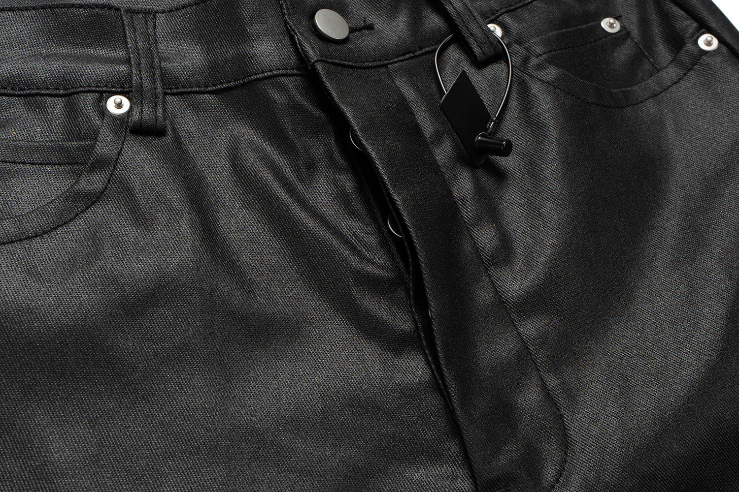 CapCabin Blade-Cut Zip Leather Pants