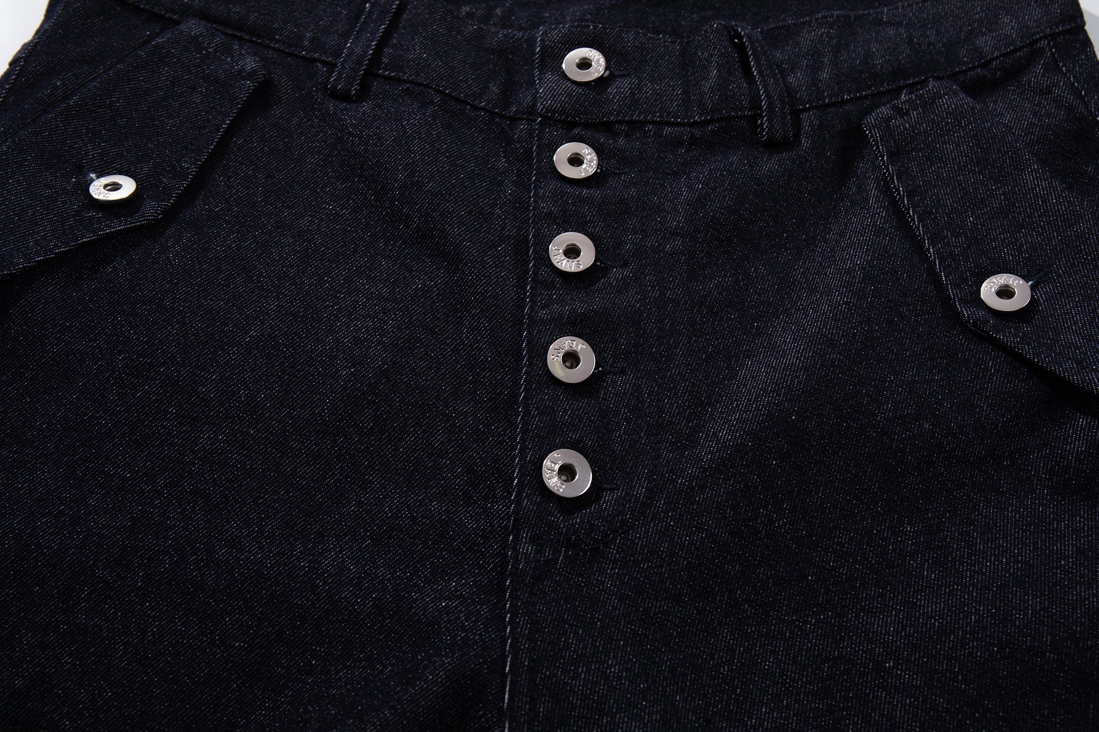 CapCabin Panel Construction Wide Leg Denim Pants