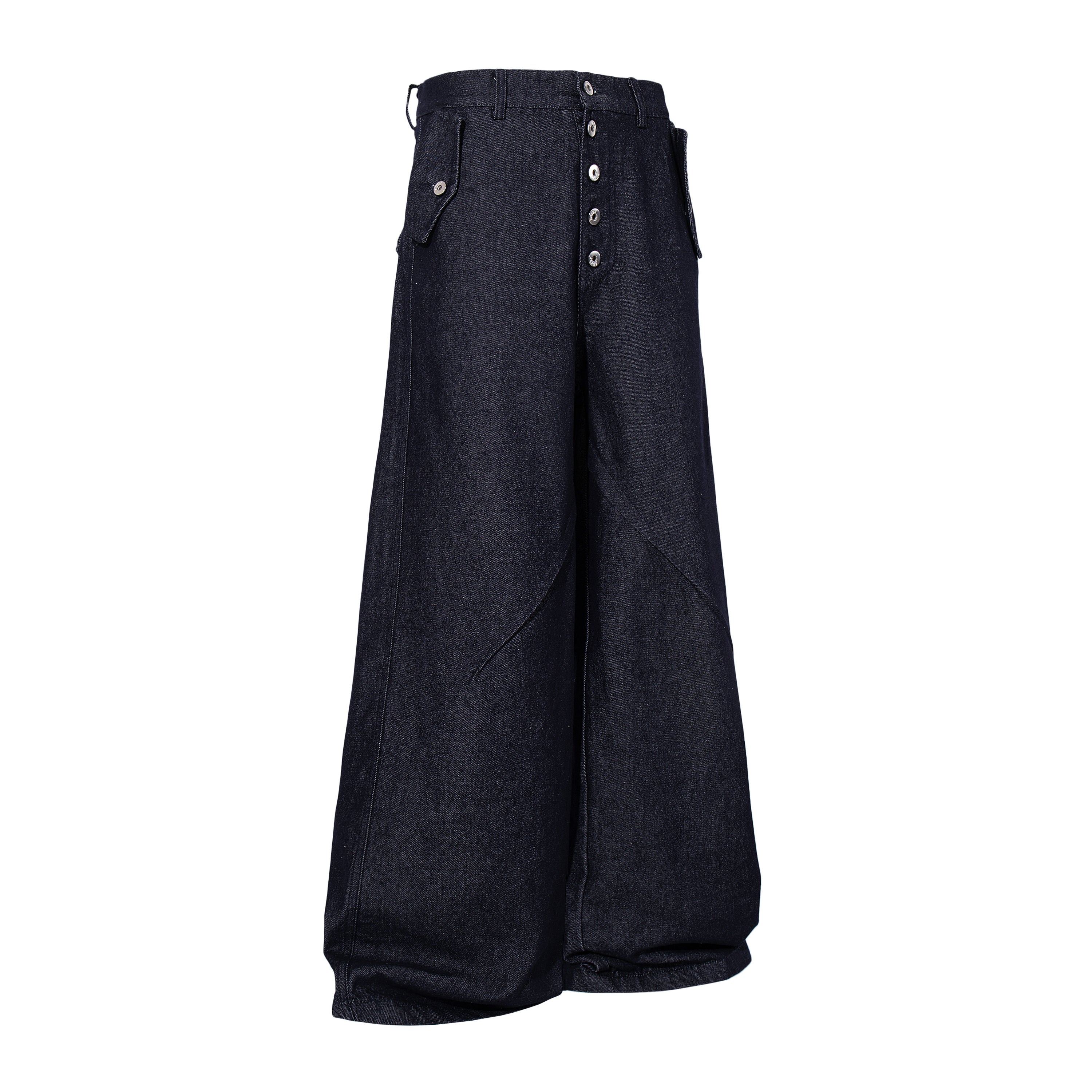 CapCabin Panel Construction Wide Leg Denim Pants
