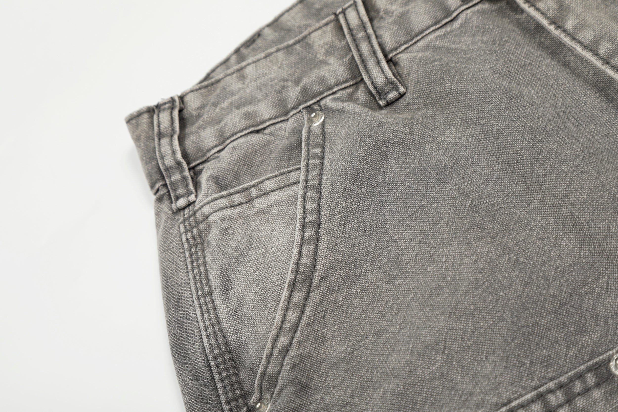CapCabin Washed Utility Distressed Denim Jeans
