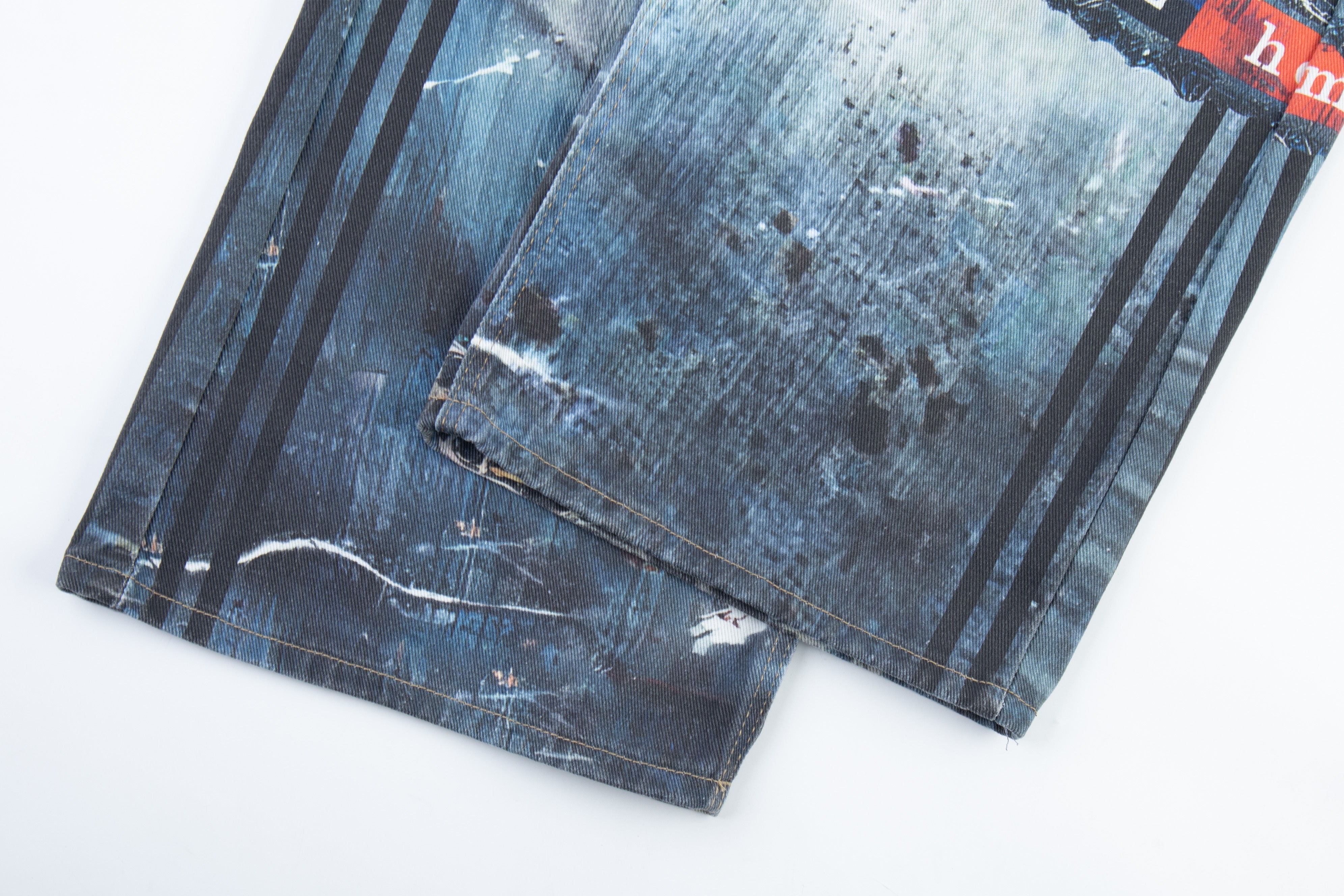 CapCabin Layered Waist Graphic Denim Pants