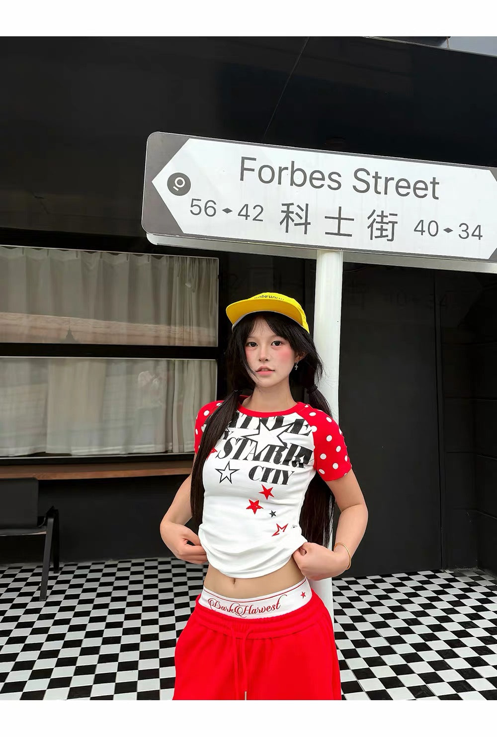 CapCabin “Starry City Contrast Raglan Tee”(Slim fit)