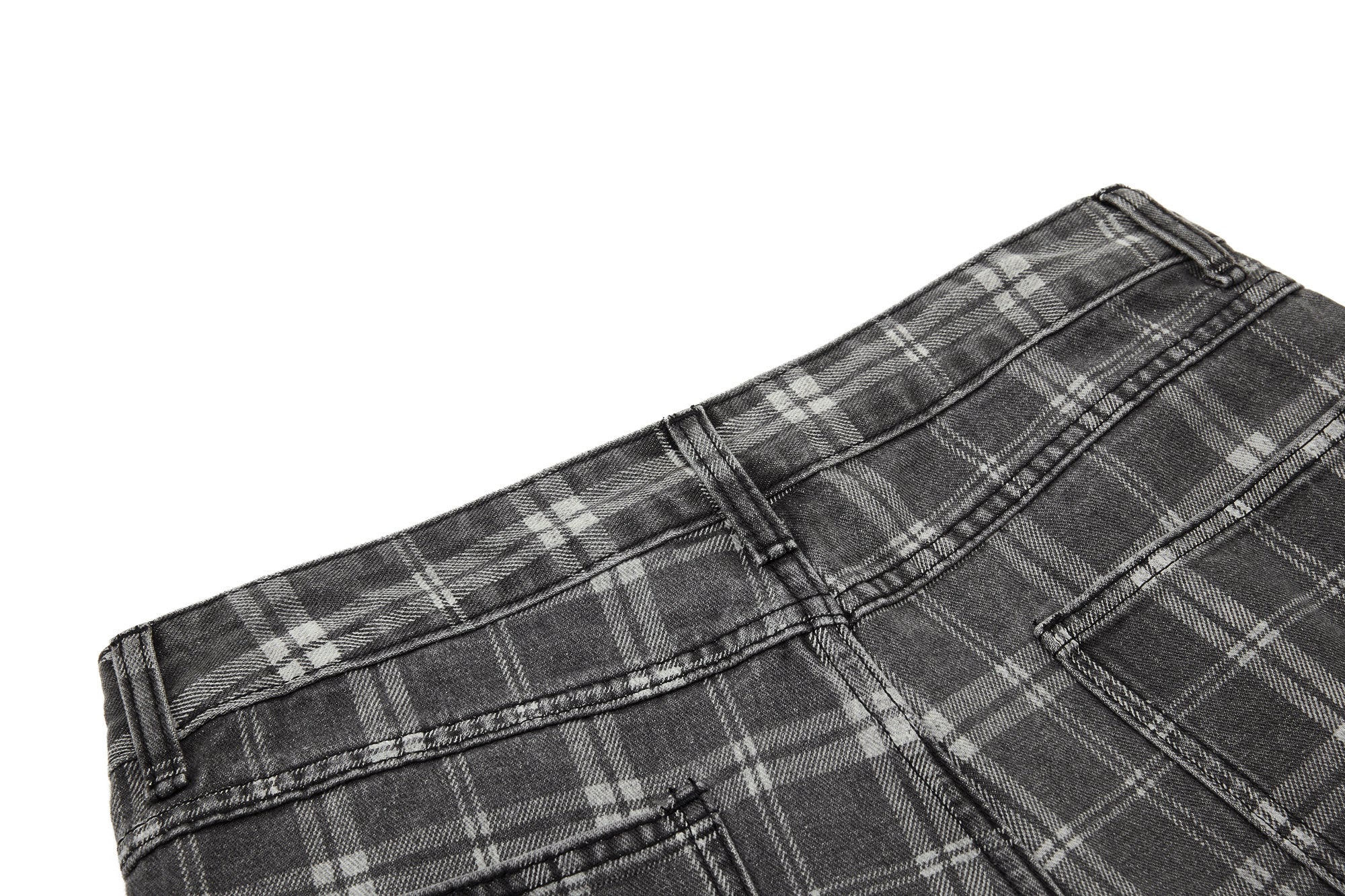 CapCabin Plaid Oversized Wide-Leg Jeans