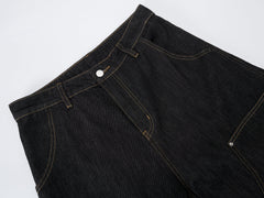 CapCabin Utility Wide-Leg Denim Pants