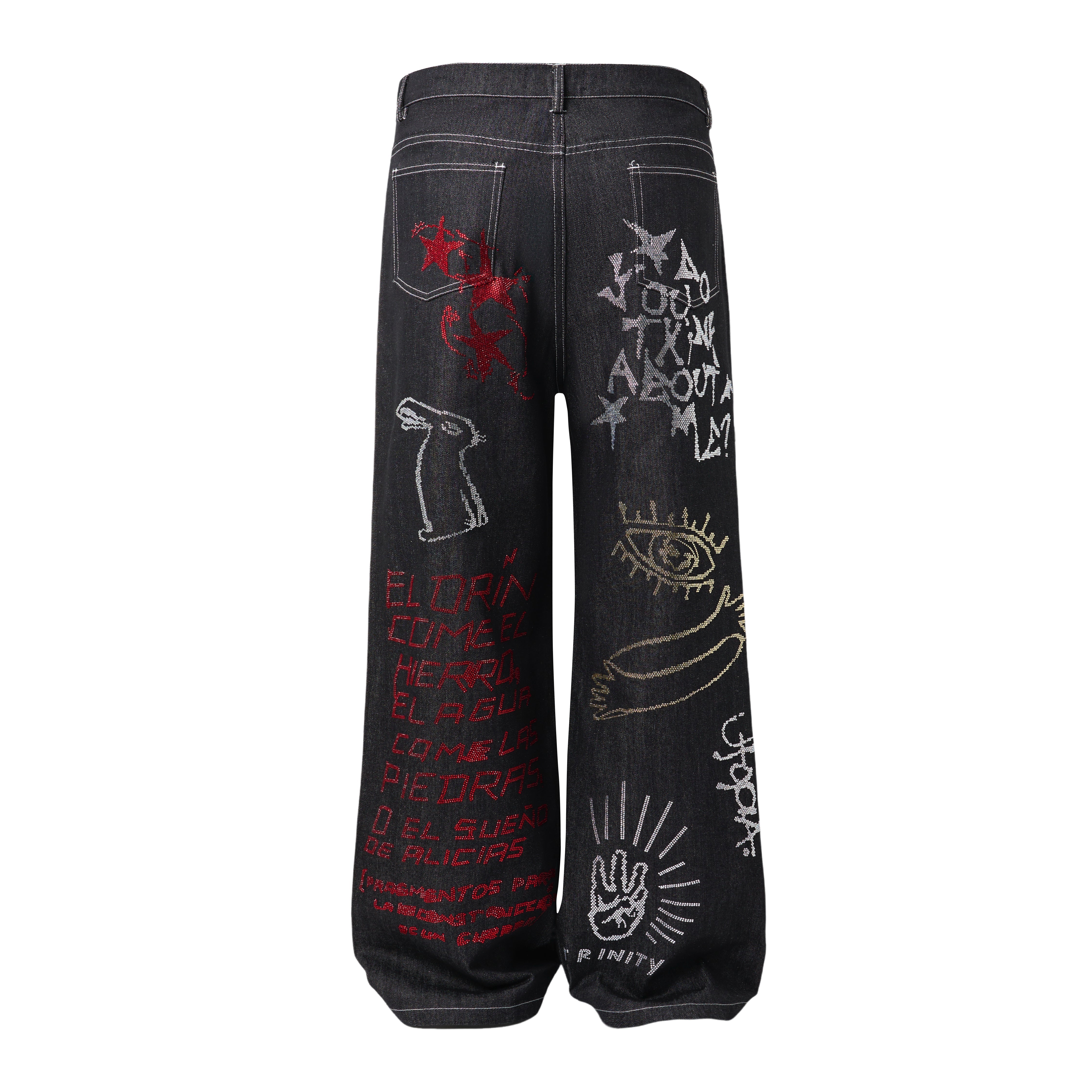CapCabin Graphic Denim Pants