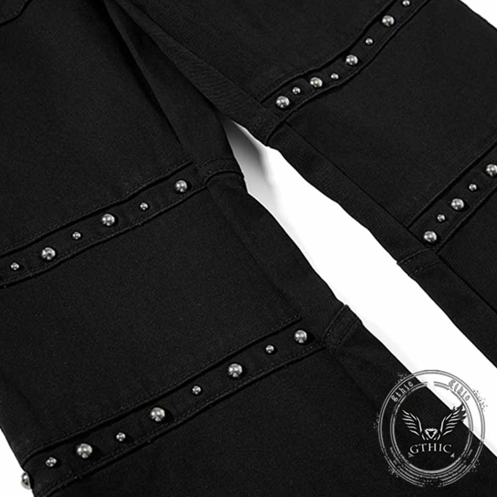 American-Style Y2K Studded Zipper Flared Cargo Pants