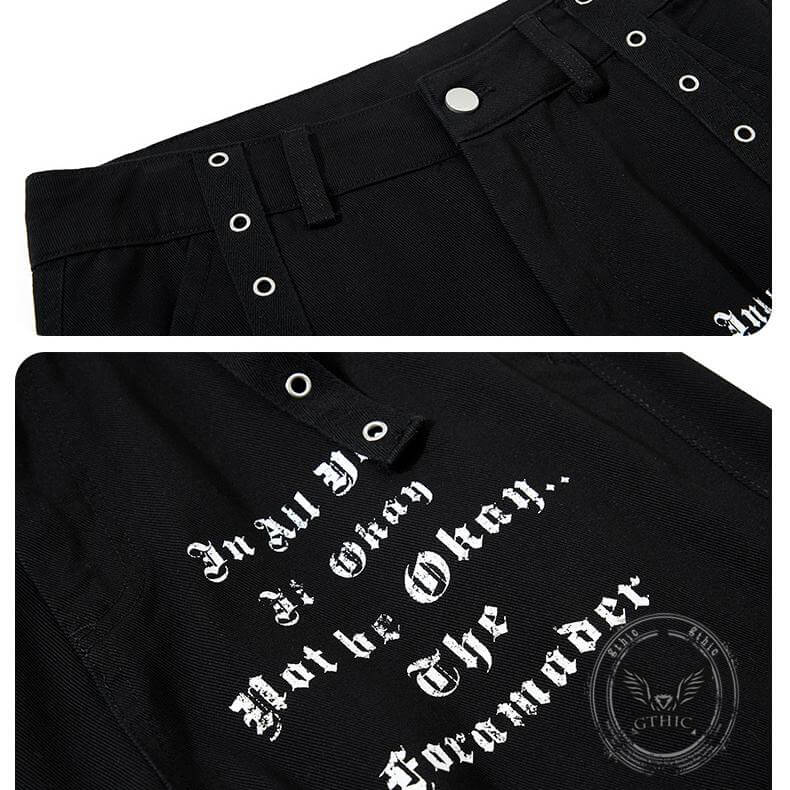 American High-Street Punk Studded Straight-Leg Cargo Pants
