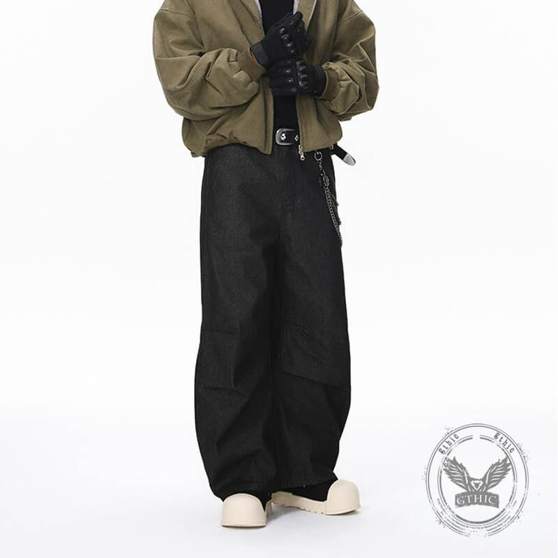 American Street Solid Color Machete Casual Jeans