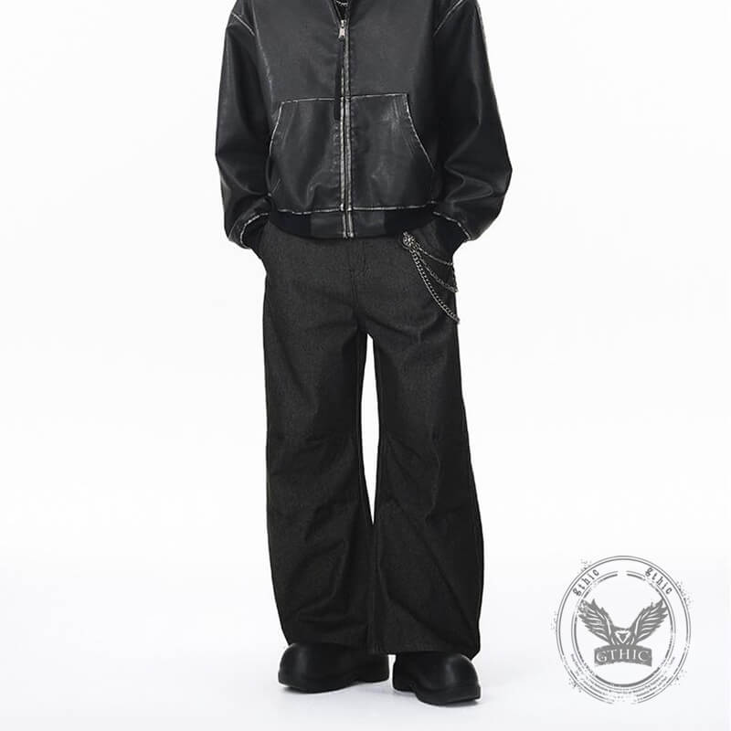 American Street Solid Color Machete Casual Jeans