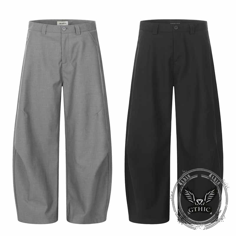 American Style Solid Color Wide-Leg Scimitar Pants