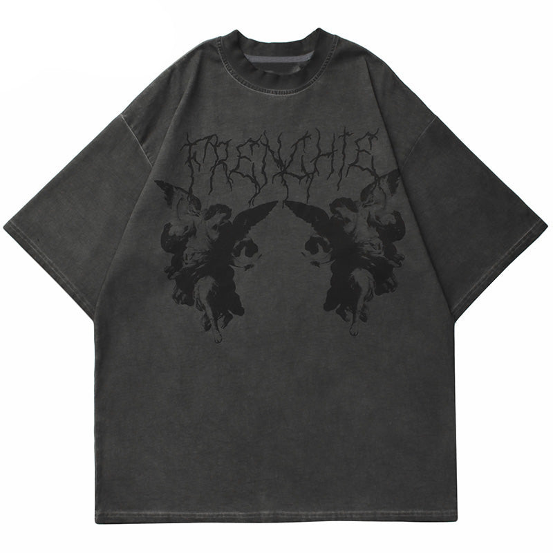 Angel Dark Print Y2K T-Shirts