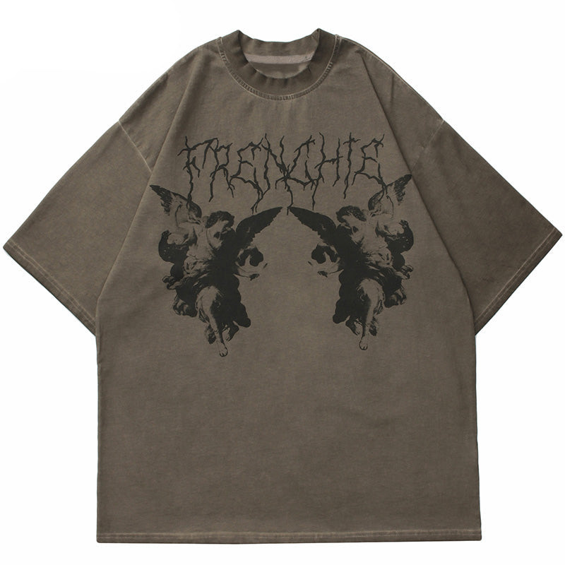 Angel Dark Print Y2K T-Shirts