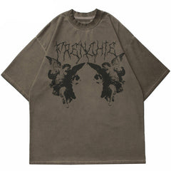 Angel Dark Print Y2K T-Shirts