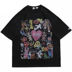 Angels Print Mens Y2K Graphic Tees