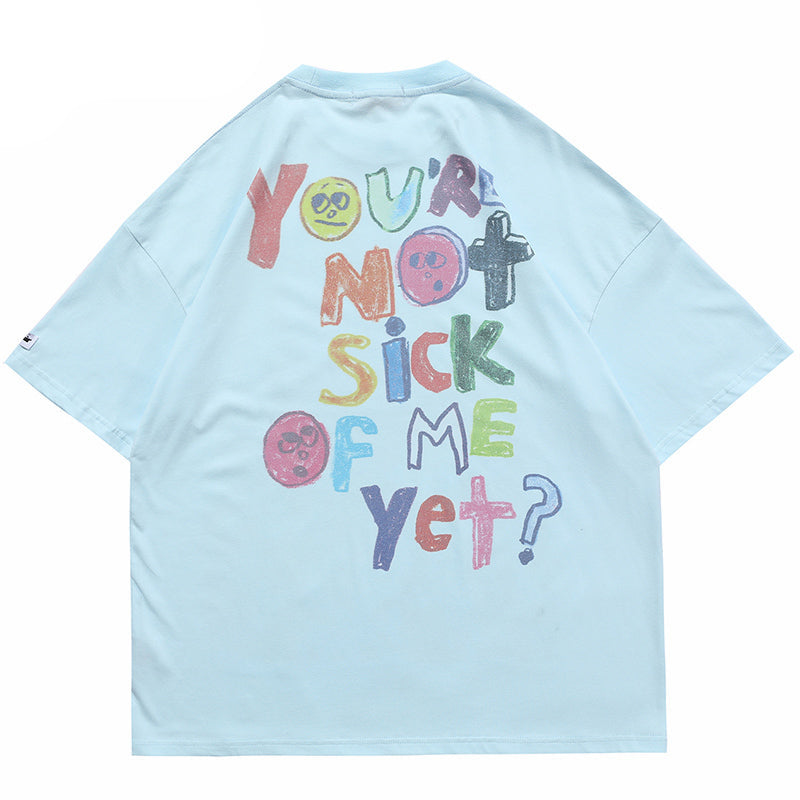 Angels Print Mens Y2K Graphic Tees
