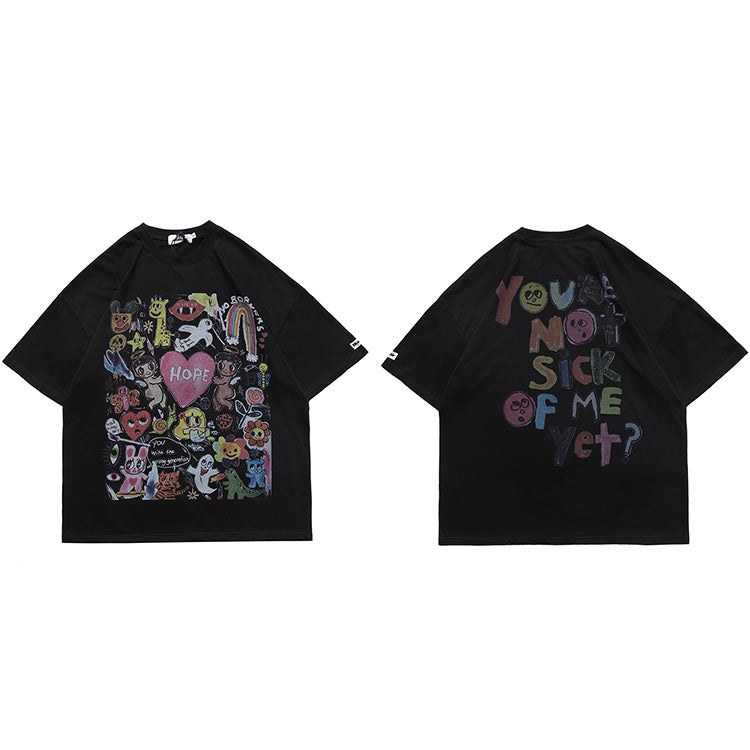 Angels Print Mens Y2K Graphic Tees