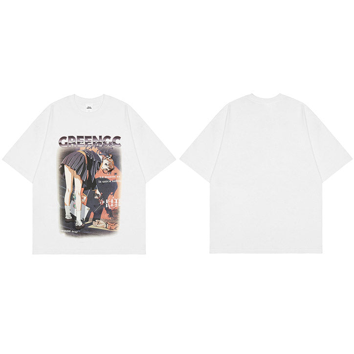 Anime Girl Killer Graphic Y2K Tees