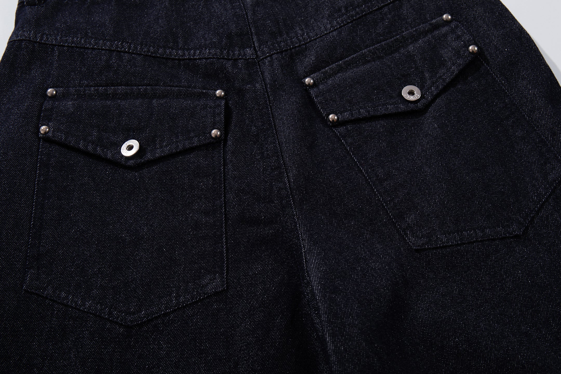 CapCabin Panel Construction Wide Leg Denim Pants