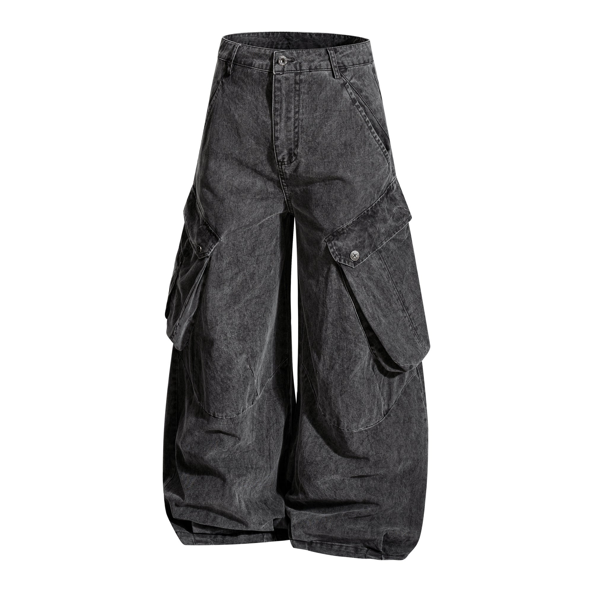 CapCabin Washed Wide-Leg Cargo Pants
